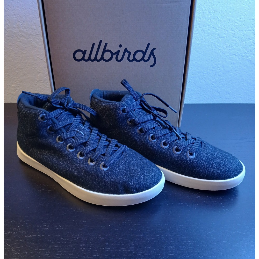 Allbirds Mens Wool Piper Mids Heathered Black White Sole Sneakers AB00AKM090 9